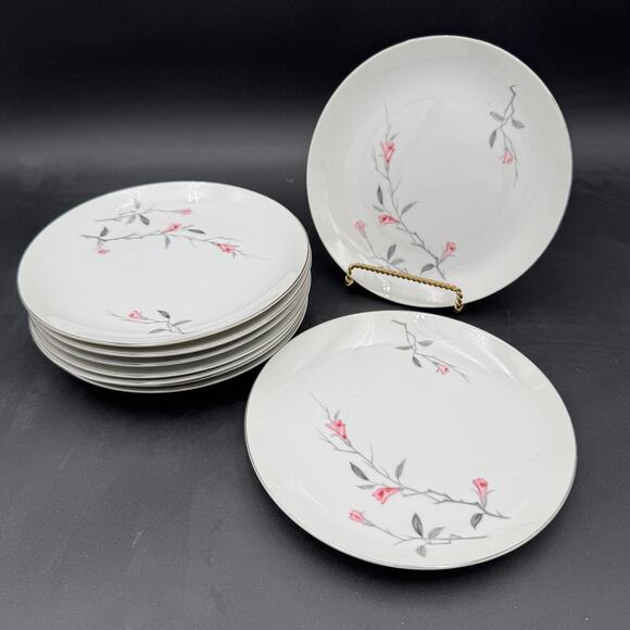 Salad Plates in Cherry Blossom by Fine China of Japan Set of 4 - Picture 2 of 7
